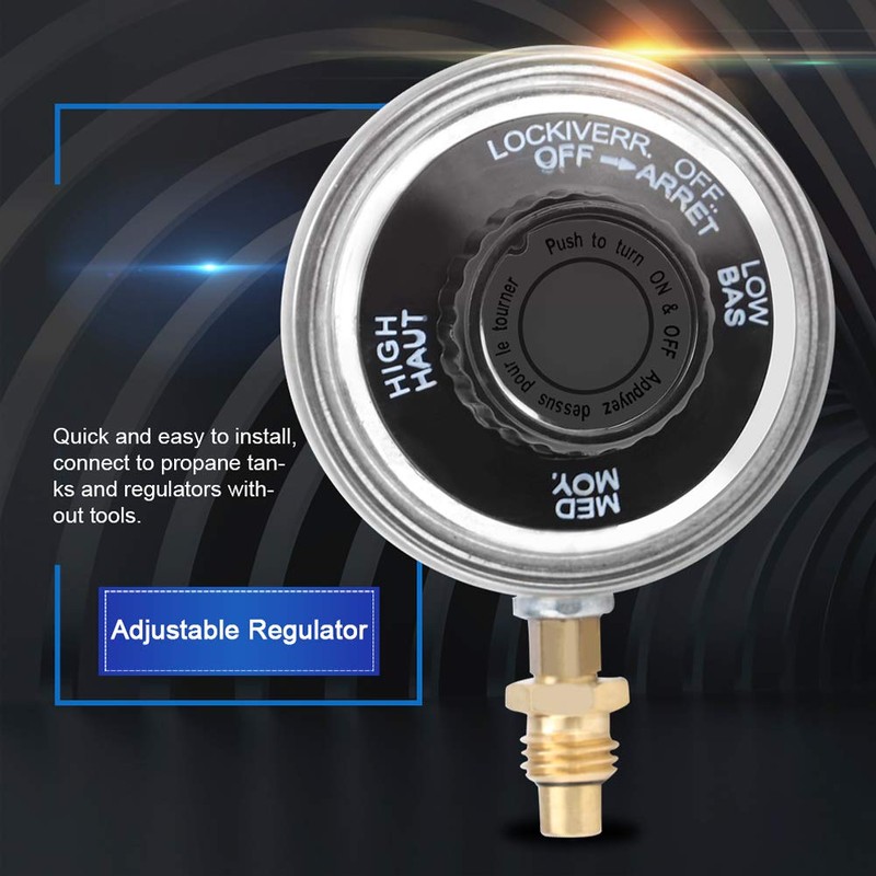 Grill Adjustable Regulator, Zinc Alloy 1-20 UNEF Gas Low Pressure