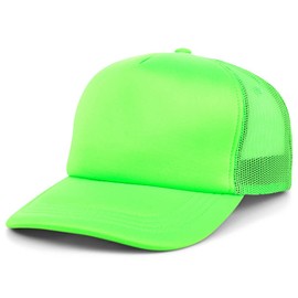 Lids Blank Basic Foam Trucker Adjustable Snapback Hat, Neon Green/ Neon Green, One Size