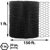 Vinyl Coated Poultry Netting, 1" x 12" x 150', Black