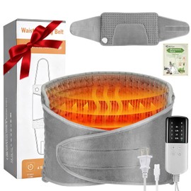 Manta Termica Fisioterapia, Compresa Caliente Electrica, Heating Pad con 12 Parches Lumbares, Cinturón/Bolsillos Ajustables, 10 Niveles Calor, 4 Temporizadores, Plegable, Lavable Máquina