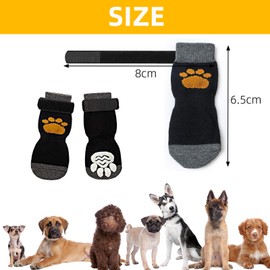 2PCS Anti Slip Dog Socks, Dog Socks Paws Stop Licking,Dog Boots for Injured PawsmPet Grip Boots With Adjustable Strap for Indoor Outdoor Hardwood Floor Walking - Puppy Claw Shoes Slippers（Black,M)
