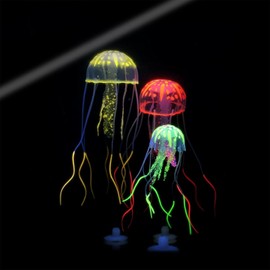 Jowxsx Funny Jellyfish Toy Fishtank Accessories Underwater World Floating Decors Cartoon Aquarium Ornaments Toy Jellyfish Decor (Yellow)
