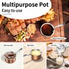 Macevia Mini Sauce Pan with Lid,Copper Butter Warmer Small Pot,