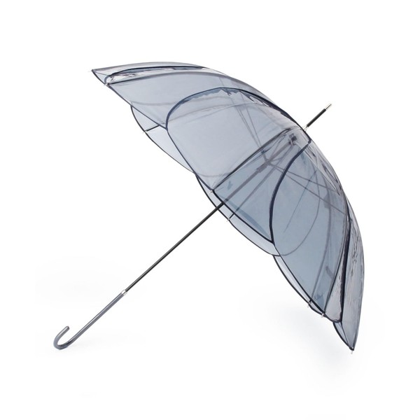 Globe 76941306 Women's Long Umbrella, because Color Piping Clear Umbrella, dark gray (013)