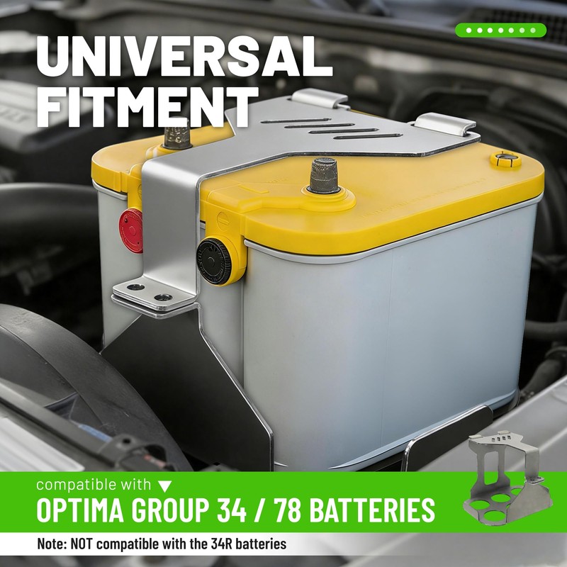 ALMULOO Universal Battery Tray Hold Compatible with Optima Group 34