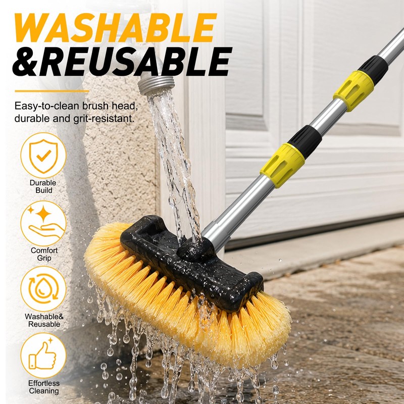 12FT Car Wash Brush with Long Handle, 12-Inch Soft Bristle
