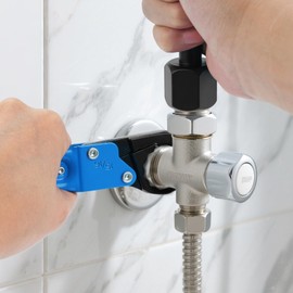 DigiGlow 5-Color Angle Stop Wrench Kit, Professional Plumbing Tool Set for Bathroom/Kitchen Valves, Adjustable Valve Removal Tool with Rust-Proof Chrome Steel (Blue)