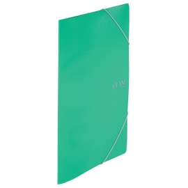 VON Leitz 30070055 A4 Folder with Elastic Band, Polypropylene Plastic, for 150 Sheets, 3 Flaps, Folder with Elastic Band, with Modern Von Print, Lightweight Folder for School and Home, Pack of 5,