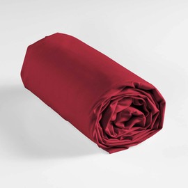 douceur d'intérieur, Lina Marsala Fitted Sheet (140 x 190 cm) 100% Cotton