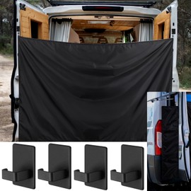 Fanfanwin 7x6 ft Large Camper Van Curtains Van Rear Door Shower Privacy Curtains with 2 Side Privacy Panels and Magnetic Hooks Adjustable Outdoor Shower Double Layer Changing Car Truck Travelling