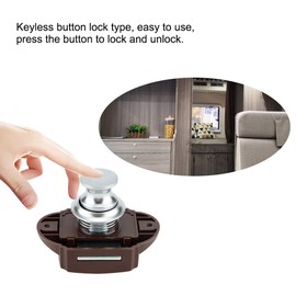 Push Button Lock, Aluminum Alloy +ABS Car Boat Keyless Push Button Lock RV Cabinet Drawer Safety Latch Lock