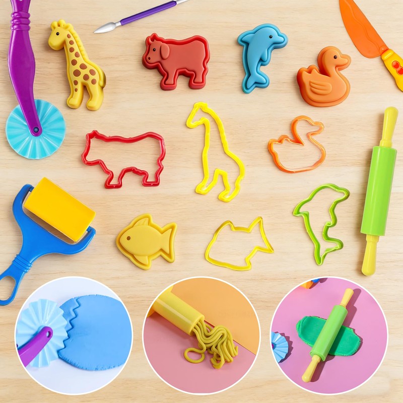 Kleeblatt Dough Tools Set for Kids - 37 Pcs Playdough