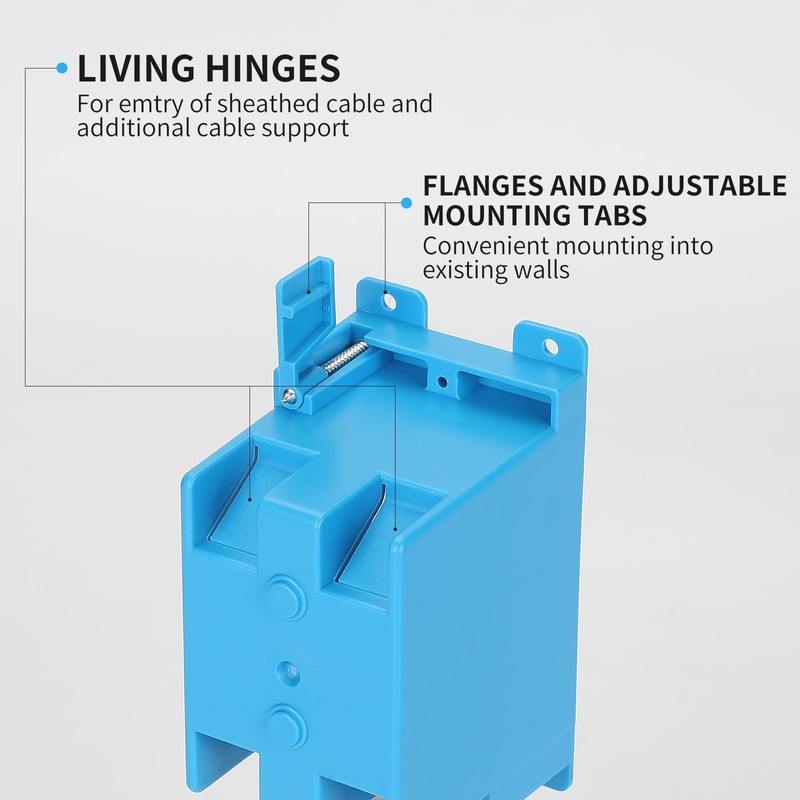 XIUTE 1-Gang PVC Old Work Electrical Outlet Box,Living Hinges and