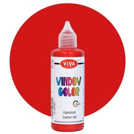 Viva Decor Window Colour (Carmine Red, 90 ml) Window Paints for Removable Pictures and Stickers for Decoration, Mirrors, Tiles, Vases and Windows - Made in Germany