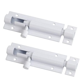 2 Set Door Lock Bolts Shed Door Tower Bolt Heavy Duty White Door Bolt Latch Slide Barrel Door Bolt Security Lock Latch with Screws for Internal Door Shed Bathroom Toilet Shed (White, 3inch)