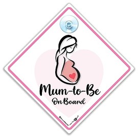 Mum To Be Bump On Board Car Sign Pregnant Lady Car Sign Pregnancy Car Sign Baby On Board Baby In Car Sign 14cm x 14cm x 2cm