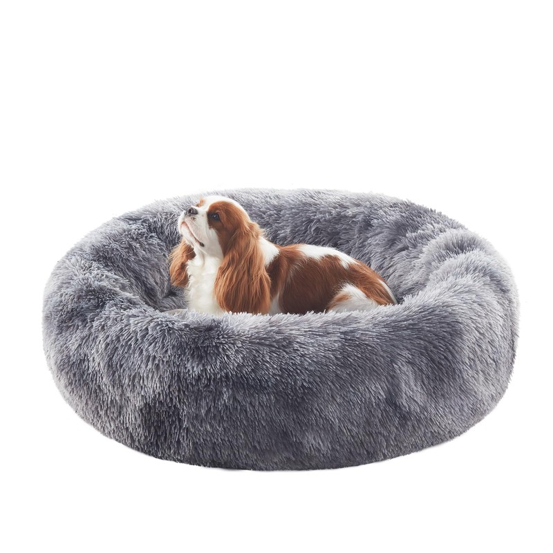 BedStill 30 inches Donut Dog Bed for Medium Dogs,Calming Fluffy