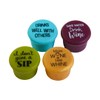CapaBunga Wine Bottle Stopper, Set of 4, Sip, Whine, Save,
