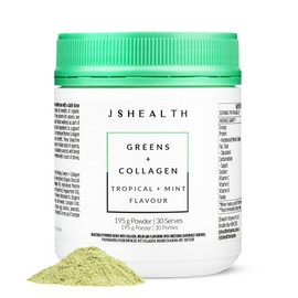 JSHealth Super Greens Powder - Greens & Collagen Powder - Superfood Powder with Marine Collagen Peptides, Vitamins & Veggies, 30 Servings