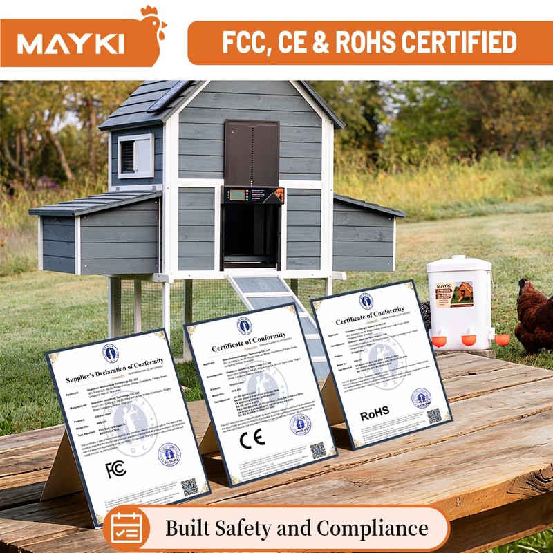 MAYKI Automatic Chicken Coop Door Solar Powered, Accessories Extra-Large with