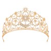 JITINX Crystal Crowns for Women, Crystal Bubble Tiara, Queen Headband Princess Headpieces for Women Bridal Wedding Prom Birthday Party Star & Moon Crown (Golden Star & Moon Crown)
