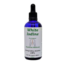 Essential Minerals 100ml 15% White Iodine - Decolourised- Clear Solution - Maximum Strength - Providing 2000 Drops