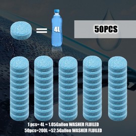 lqwidyf 50 Pcs Auto Windshield Washer Solid Car Cleaning Effervescent Tablets,Windshield Washer Concentrate Tablets for Car,Kitchen Window Glass Cleaning