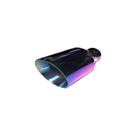 NETAMI NT-2371 Double Wall T304 Stainless Steel Exhaust Tip with Blue/Purple Shift Weld-on (Inlet 2.25"/Outlet 3.5" Purple)