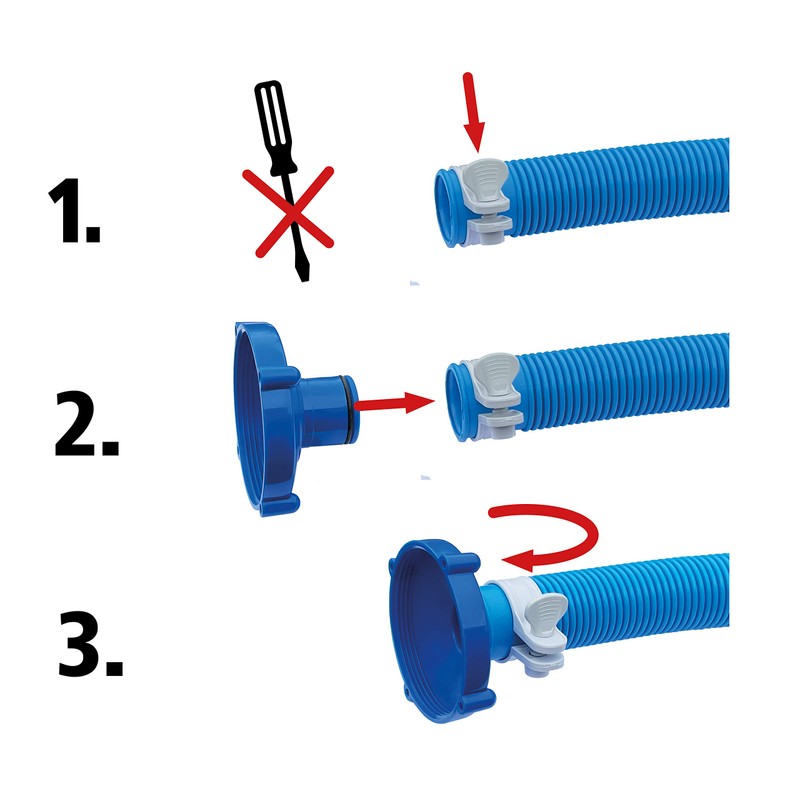 Algenschnapper Adapter for Pool Hose to Filter System for Quick-Up