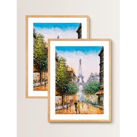 euwazram Rustic Oak 24x32 Frame - Set of 2, 24 x 32 Poster Frame with Mat for 20x28, Picture Frames for Artwork, Puzzles, Photos and Movie Posters