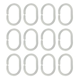 Arology 12 PCS Rustproof Shower Curtain Rings Luxury Round Rollers Easy Installing and Sliding, Strong and Durable, Perfect for Bathroom Shower Curtain Rod (Durable Plastic)