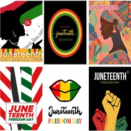 Irveneus Garden Flags Set of 6, Double Sided 12x18 Inch Yard Flags, Garden Flags for Outside, Juneteenth Outside Decor