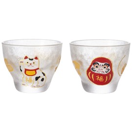 Aderia S-6285 Mono Cup Pair Set, Lucky Lucky Neko Dharma, 3.4 fl oz (90 ml), Made in Japan, Comes in a Cosmetic Box, Birthday Gift, Present