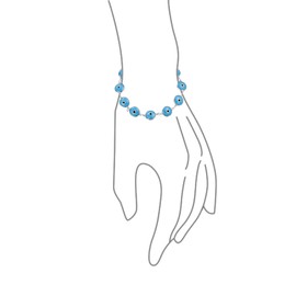 Bling Jewelry Protection Good Luck Amulet Turkish Opaque Turquoise Glass Bead Evil Eye Bracelet For Women Teen .925 Sterling Silver 7 Inch
