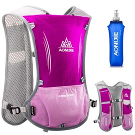 Calitch Running Hydration Vests, 5L Lightweight Hydration Pack Backpack for Women and Men, Cycling Climbing Hydration Vest for Trail Running Cycling Runner (Pink)