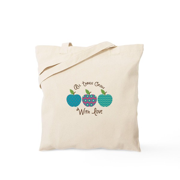 CafePress All Things Grow Tote Bag Reusable Natural Beige Canvas