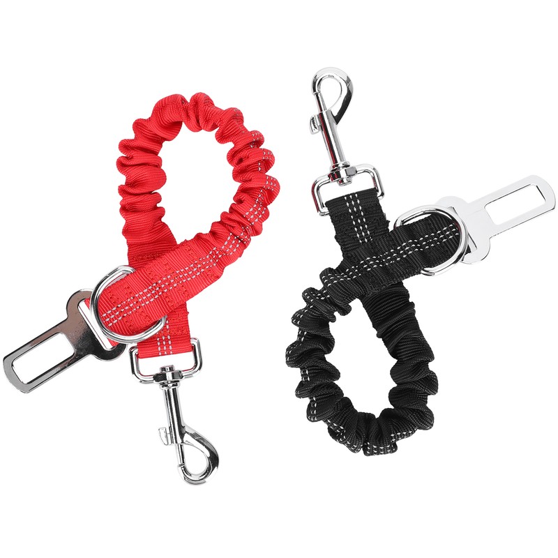 2pcs Pets Car Seat Belt Retractable Dog Leash Explosionproof Nylon