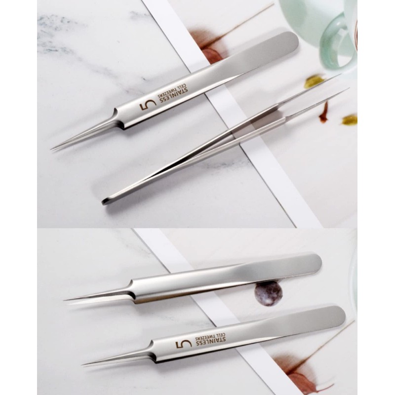 kapusi Square Plug Tweezers, Precision Tweezers, Square Stopper, Acne Remover,