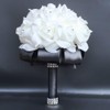 Flonding Wedding Bouquet, Black Bouquet for Bride Bridesmaid with Diamond