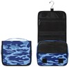 Lakiniss Blue Camouflage Hanging Toiletry Bag Waterproof Makeup Cosmetic Bag