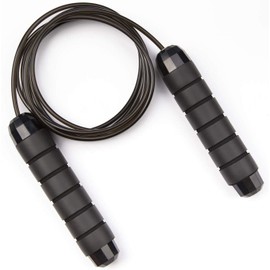 Jump Rope, LT Skipping Rope Tangle-Free with Ball Bearings Rapid Speed Jump Rope Cable and 6" Memory Foam Handles Ideal for Aerobic Exercise Like Speed Training, Endurance Training and Fitness Gym (BLACK)