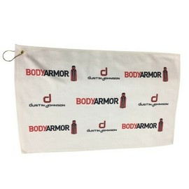 Dustin Johnson & Bodyarmor BODY ARMOR Dustin Johnson Golf Towel (16"x25") Velour Hemmed w/ Gold Clip - NEW