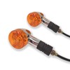 VRWEARE Universal 2pcs LED Motorcycle Turn Signals Chrome Bullet Front