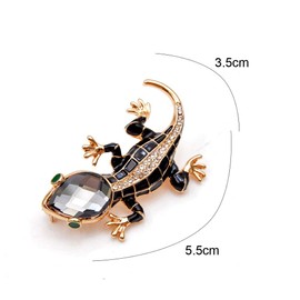 Seraphis Crystal Lizard Brooch Rhinestones Gecko Pin Rhinestone Reptile Women Brooches for Summer