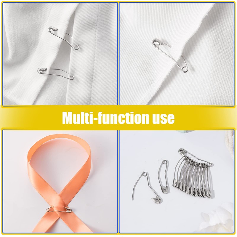 200 Pcs Curved Safety Pins Quilting Basting Pin Bent Safety