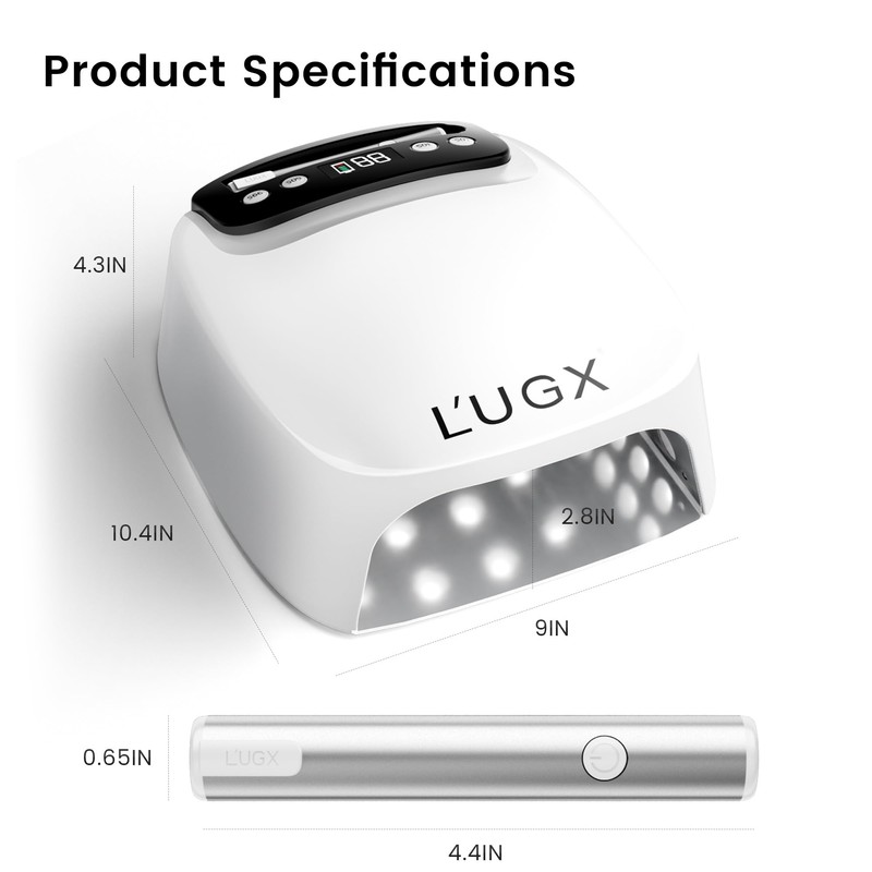 L'UGX 2 in 1 UV LED Nail Lamp, Rechargeable UV