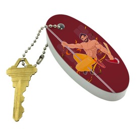 GRAPHICS & MORE Sexy Fireman Sliding Down Pole With Axe Floating Keychain Oval Foam Fishing Boat Buoy Key Float