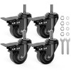 2 inch Casters Set of 4,Threaded Stem Caster Wheels -