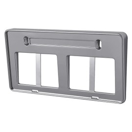 SEIWA IMP207 Car Exterior License Plate Base Metal Black Number Base with Inclination Angle, Black Plating, Front Specific, Exterior Item, For Regular Cars, Light Vehicles, Car Supplies