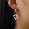 Sun Pendant Hoop Earrings for Women Stainless Steel Sun Dangle